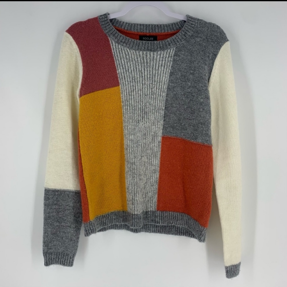 ROOLEE | Colorblock Mohair Wool Blend Cozy Sweater Womens Size Large